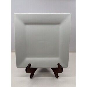 Dash of That White Ceramic Square Dinner Plates Set of 2 10"